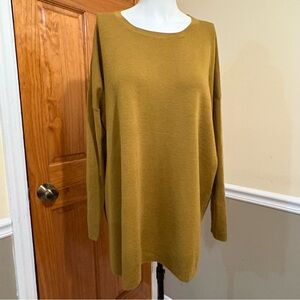 NWOT Eileen Fisher Extra Fine Merino Wool Golden Knit Sweater